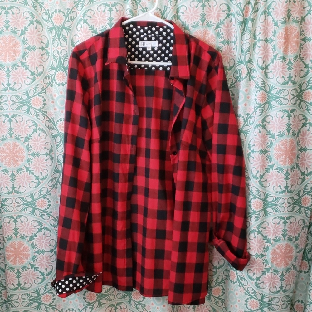 NWOT Hazel Blues Buffalo Plaid shirt